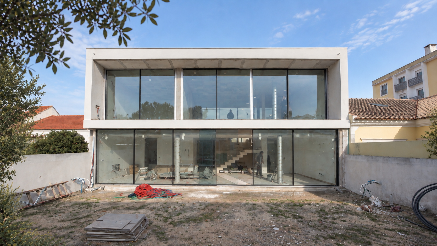 SJ222 – rear glass façade under construction