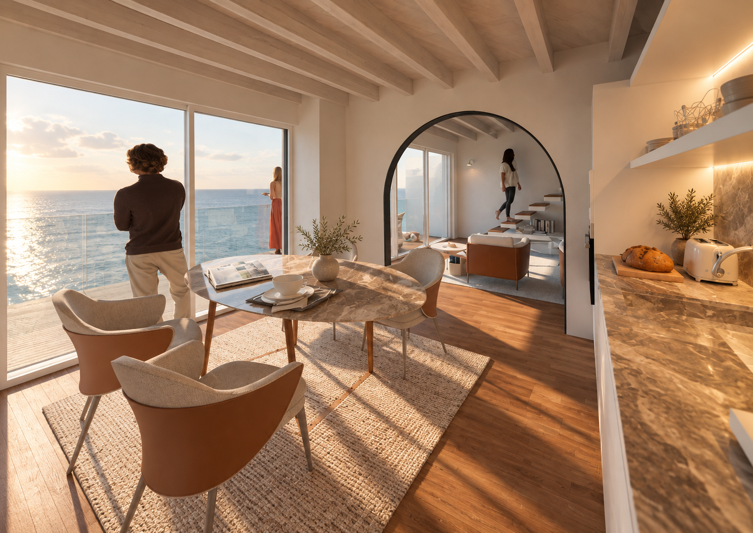 BV7 – dining and kitchen, natural materials