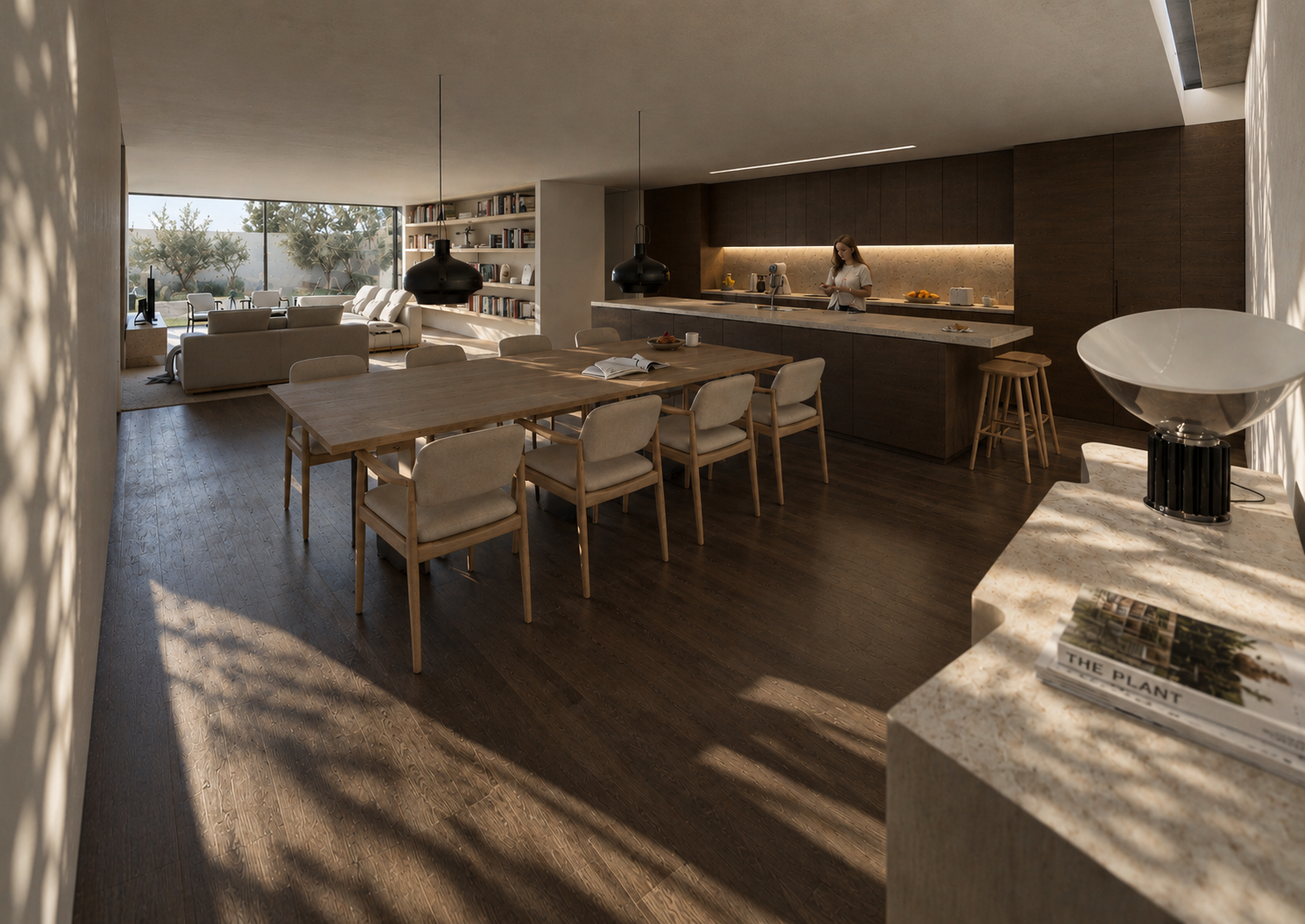 AM294 – open living, dining and kitchen area